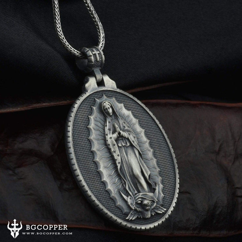 Our Lady of Guadalupe Virgin Mary Necklace,the patron saint of Mexico, America and unborn children - BGCOPPER