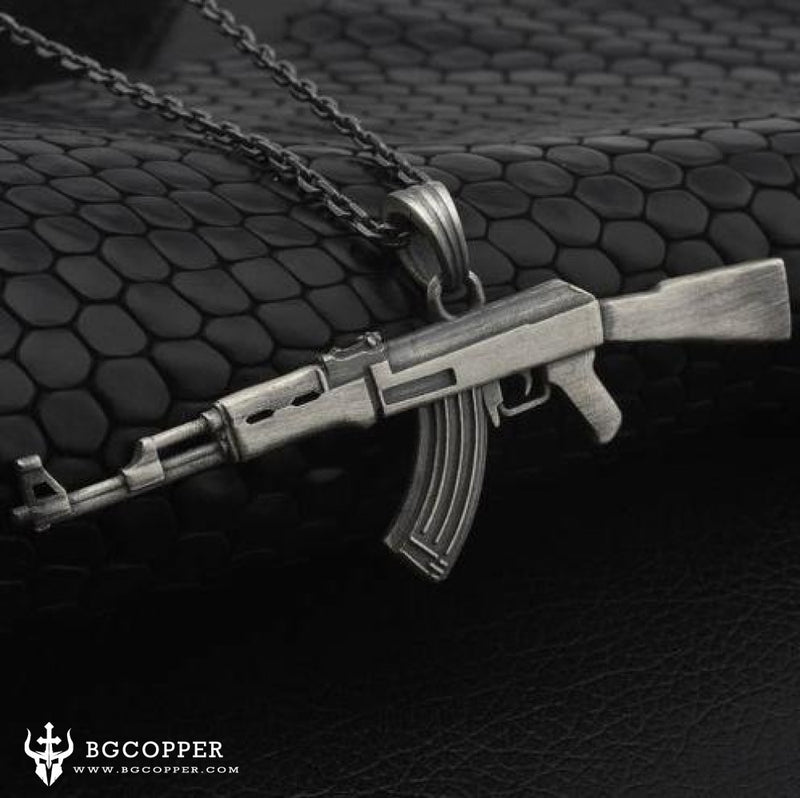 Pure Tin  AK47 Kalashnikov Men's Necklace - BGCOPPER