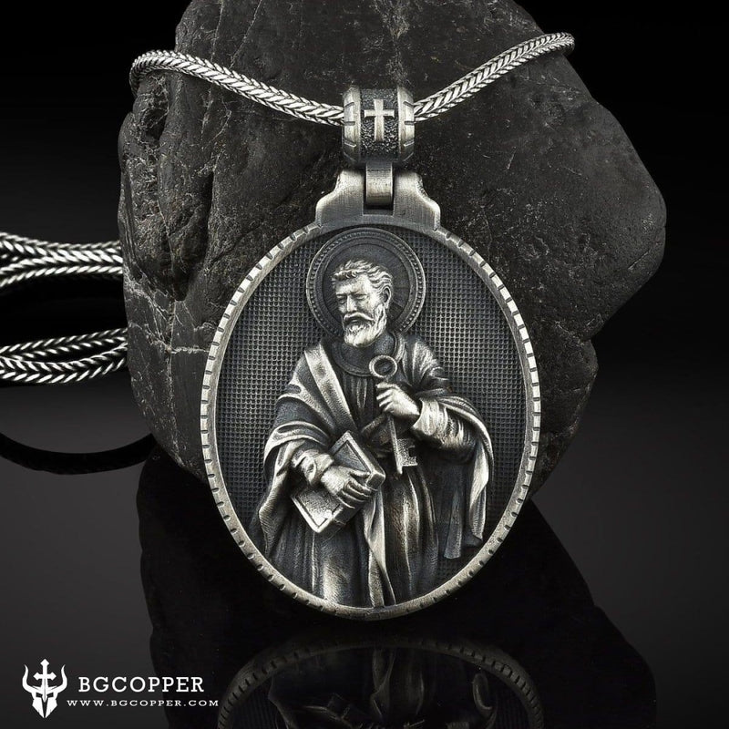 St Peter Necklace/the patron saint of net makers, boat builders ,fishermen, locksmiths, shoemakers and foot patients - BGCOPPER
