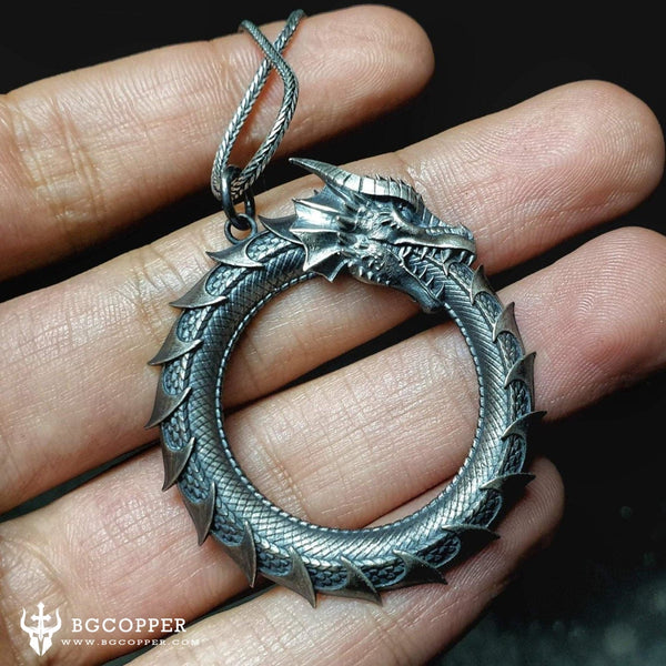 Pure Tin Ouroboros Dragon Necklace - BGCOPPER