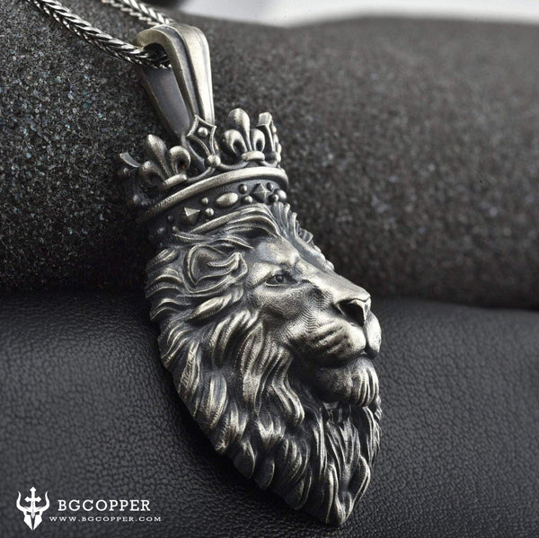 Pure Tin Relief Lion King Necklace - BGCOPPER