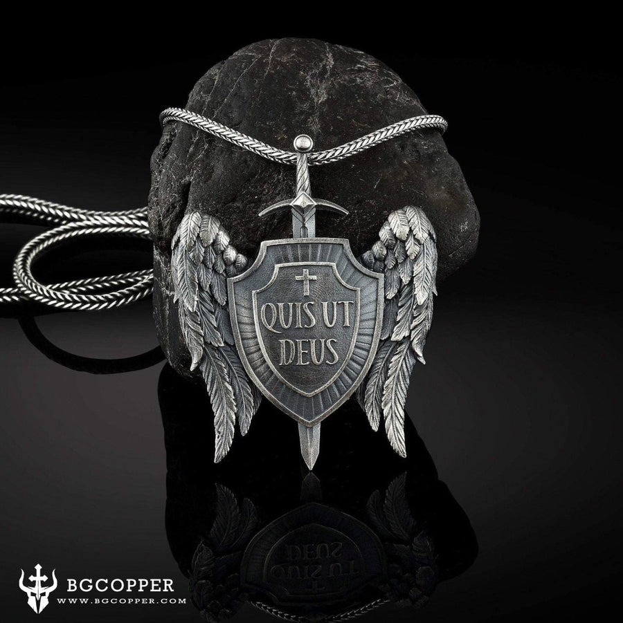 St Michael's Archangel Shield Necklace,The Patron Saint of St Michael's Archangel Shield Necklace,The Patron Saint of