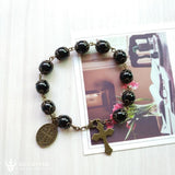 Vintage Saint Benedict Medal Cross Rosary Bracelet - BGCOPPER