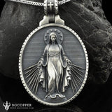 Pure Tin Miraculous Virgin Mary Christian Necklace - BGCOPPER