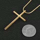 Philippians 4:13 Cross Pendant Strength Bible Verse Stainless Steel Necklace