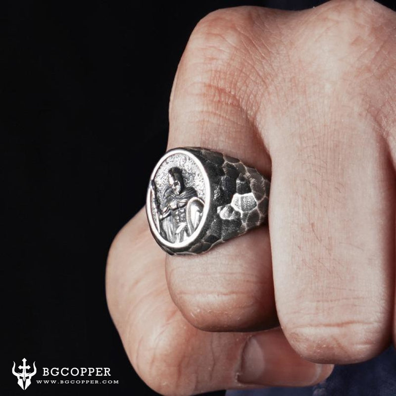 Handmade Vintage Spartan Sterling Silver Adjustable Ring，US 7-US 12 - BGCOPPER