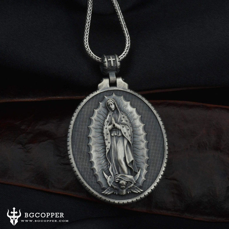 Our Lady of Guadalupe Virgin Mary Necklace,the patron saint of Mexico, America and unborn children - BGCOPPER