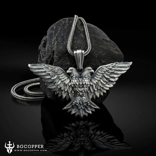 Pure Tin Double Headed Eagle Necklace - BGCOPPER