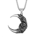 Retro Crescent  moon rose necklace for hope and love - BGCOPPER