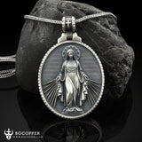 Pure Tin Miraculous Virgin Mary Christian Necklace - BGCOPPER
