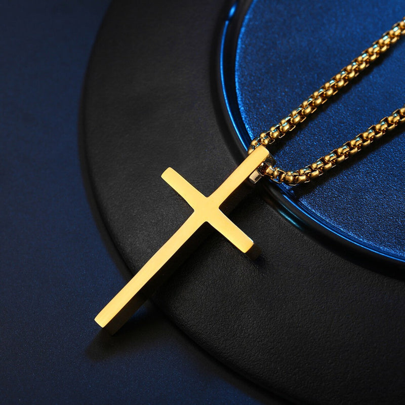 Minimalism Titanium Steel Cross Necklace