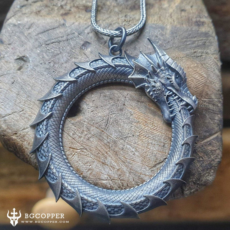 Pure Tin Ouroboros Dragon Necklace - BGCOPPER
