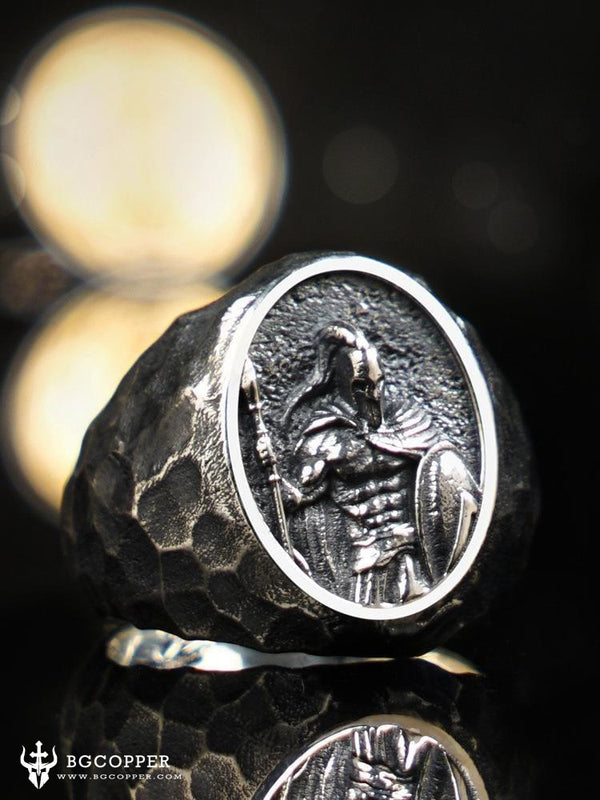 Handmade Vintage Spartan Sterling Silver Adjustable Ring，US 7-US 12 - BGCOPPER