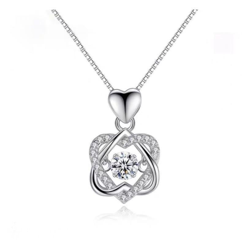 BEATING HEART STRELLING SILVER NECKLACE - BGCOPPER