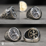 Handmade Vintage Spartan Sterling Silver Adjustable Ring，US 7-US 12 - BGCOPPER