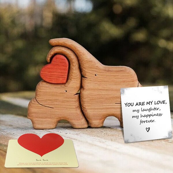 Hand-carved Wooden Cuddling Animals💕-Best gift to your loved one🎁