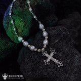 Women's Pearl Cross Necklace - BGCOPPER