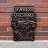 Dad's Garage Icon, Wooden Garage Pendant, Father's Day Gift