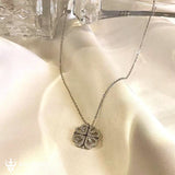 The 4-Leaf Clover Heart Necklace (with Zirconia Crystals) - BGCOPPER