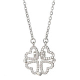 The 4-Leaf Clover Heart Necklace (with Zirconia Crystals) - BGCOPPER