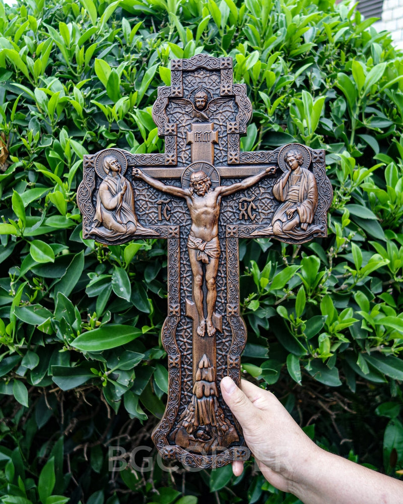 Bgcopper Holz orthodoxe religiöse geschnitzte Kruzifix-Geschnitzt aus Naturholz