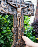 Bgcopper Wooden Orthodox religious Carved Crucifix - Carved from natural wood