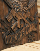 Solid Wood Carvings Decor, Commemorating the Second Amendment