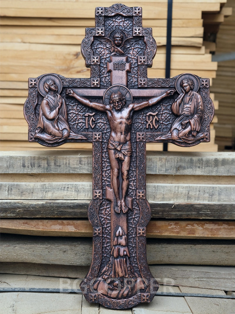 Bgcopper Holz orthodoxe religiöse geschnitzte Kruzifix-Geschnitzt aus Naturholz