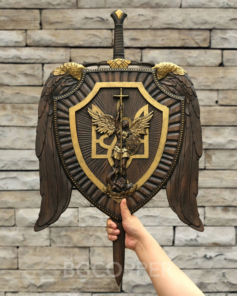 Archangel Michael Shield and Sword Religious Gifts - Best Wall Decor in 2023