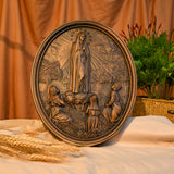 Our Lady of Fatima Wood Carving Decoration - Virgin Wall Pendant