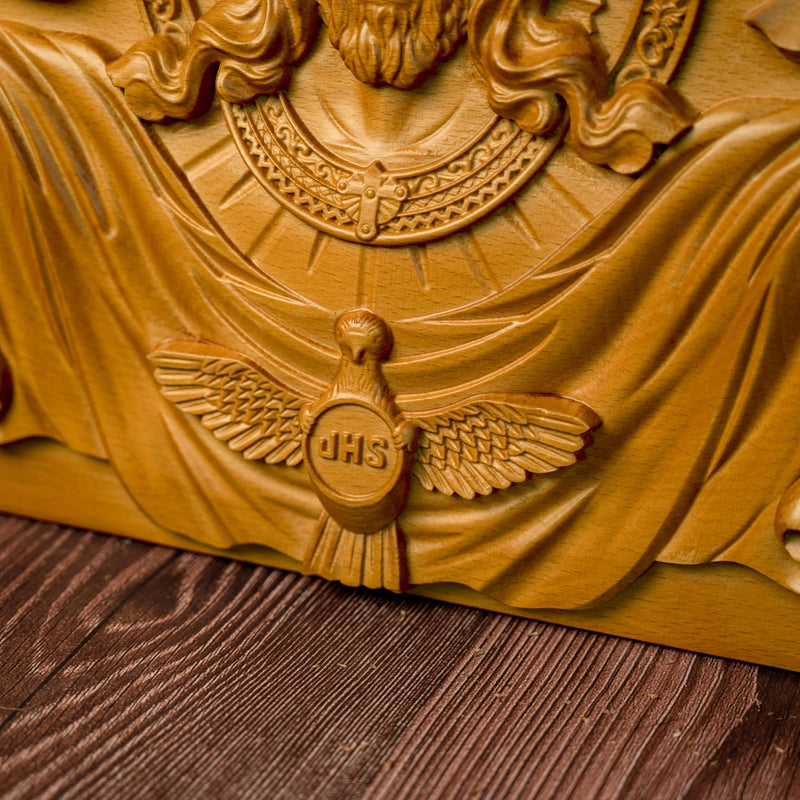 22.75" Jesus Christ, Holy Spirit  Wood Carved