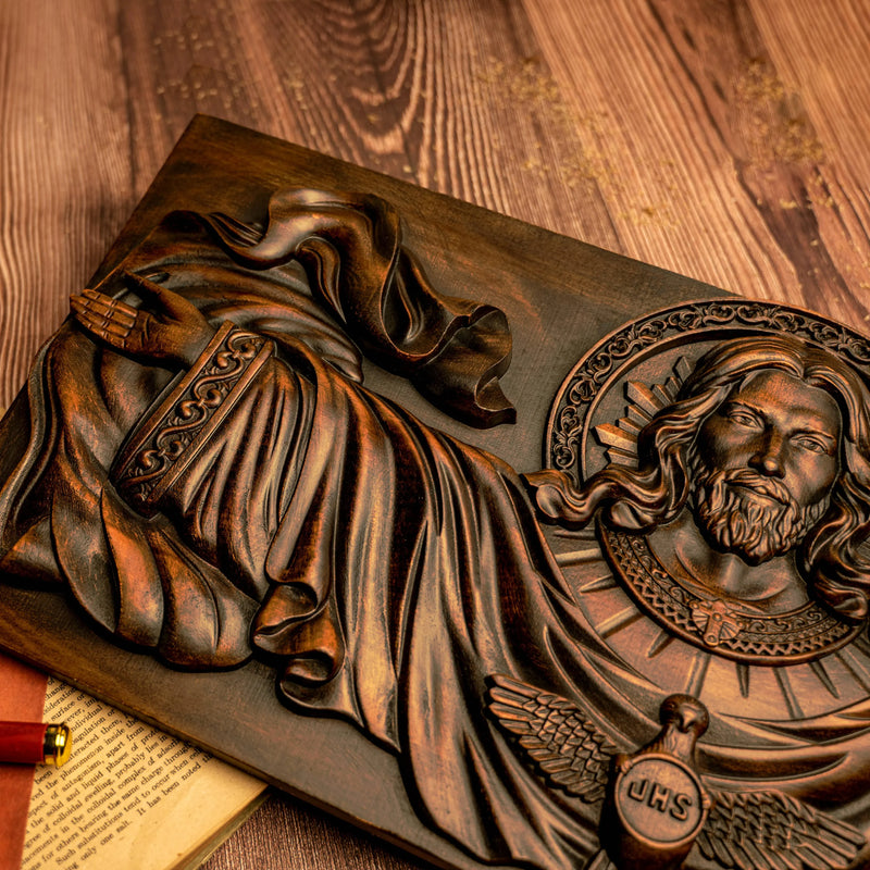 22.75' Jesus Christ, Holy Spirit Wood Carved – BGCOPPER