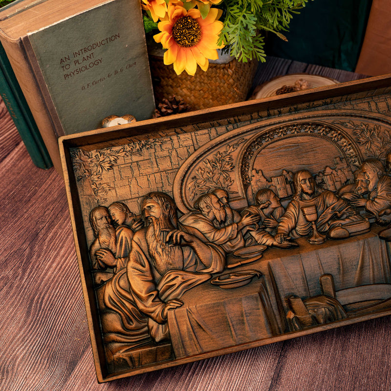 Last Supper Religious Carving Icons Personalized Gifts Wood Carving Religious Wood Wall Art