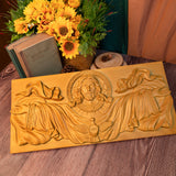 22.75" Jesus Christ, Holy Spirit  Wood Carved