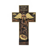 Christmas cross, Nativity cross, natural beech solid wood carving- best Christmas gift