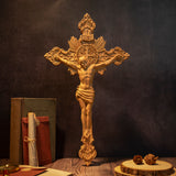 St. Benedict Exorcism Cross wood carved - Bless you and your family