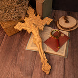 St. Benedict Exorcism Cross wood carved - Bless you and your family