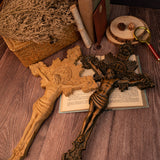 St. Benedict Exorcism Cross wood carved - Bless you and your family