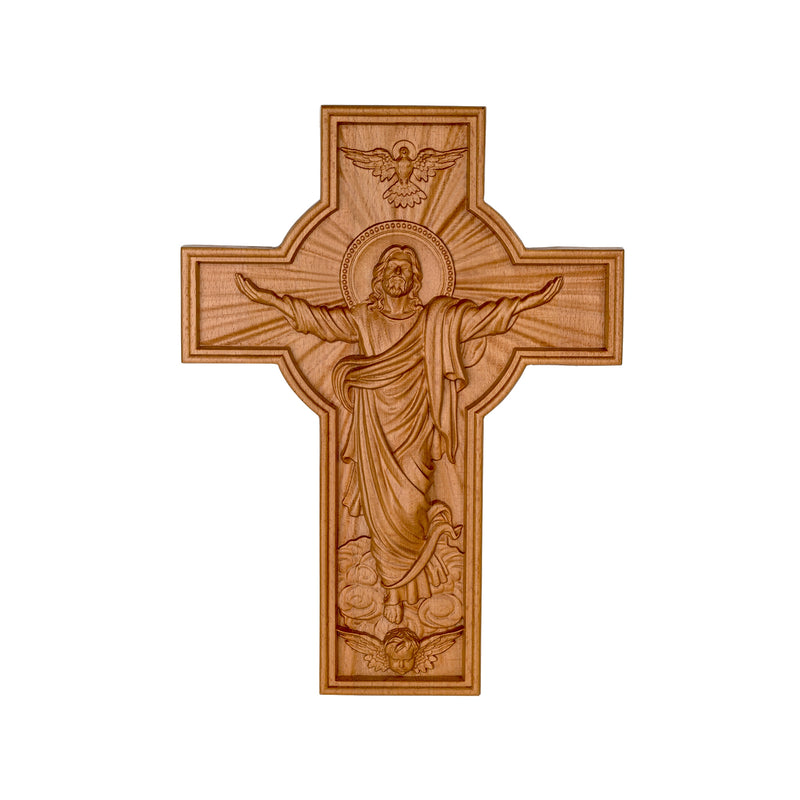 BGCOPPER Ascension  of Jesus wood carving cross —The best gifts for Easter