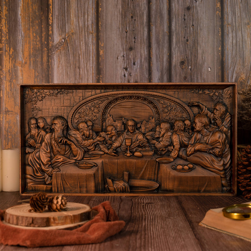 Last Supper Religious Carving Icons Personalized Gifts Wood Carving Religious Wood Wall Art