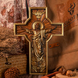 Ascension of Jesus wood carving cross