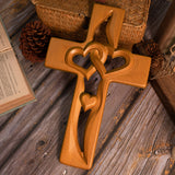 Bgcopper Intertwined Hearts Wooden Cross