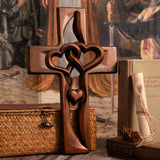 Bgcopper Intertwined Hearts Wooden Cross - Best Saint Valentine's day Gift