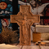 INRI Ascension  of Jesus wood carving cross —The best gifts for Easter