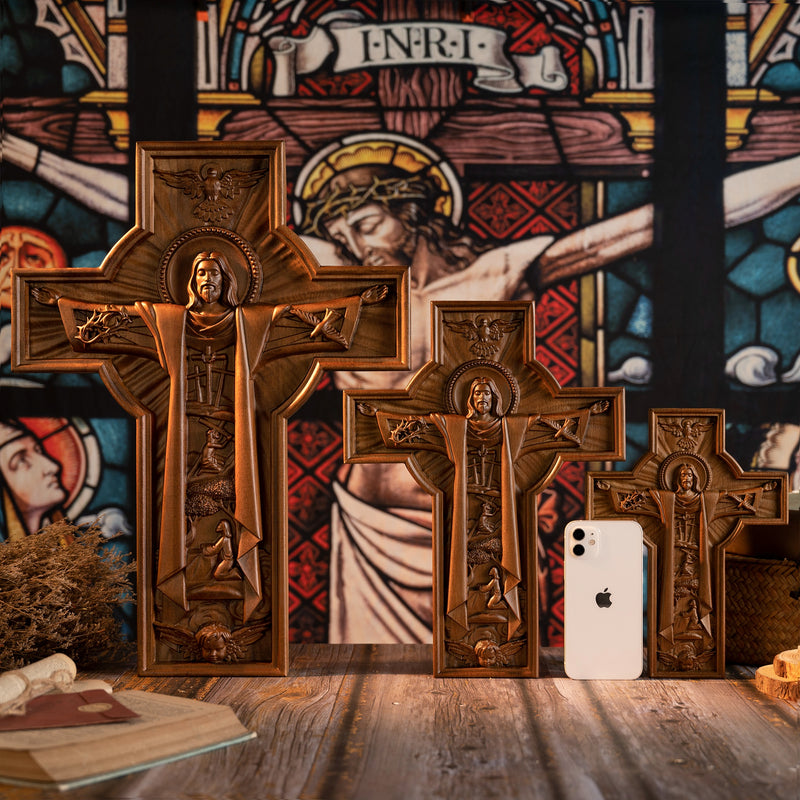 Bgcopper Ascension von Jesus Holz schnitzerei Kreuz-2023 NEUE VERSION