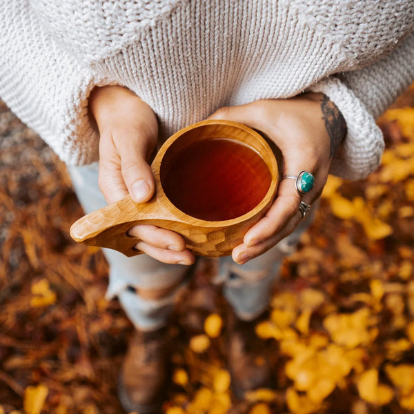 Natural Wood Portable Outdoor Camp Mug Tea Coffee Beer Mug - BGCOPPER