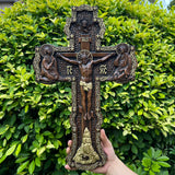 Bgcopper Holz orthodoxe religiöse geschnitzte Kruzifix-Geschnitzt aus Naturholz