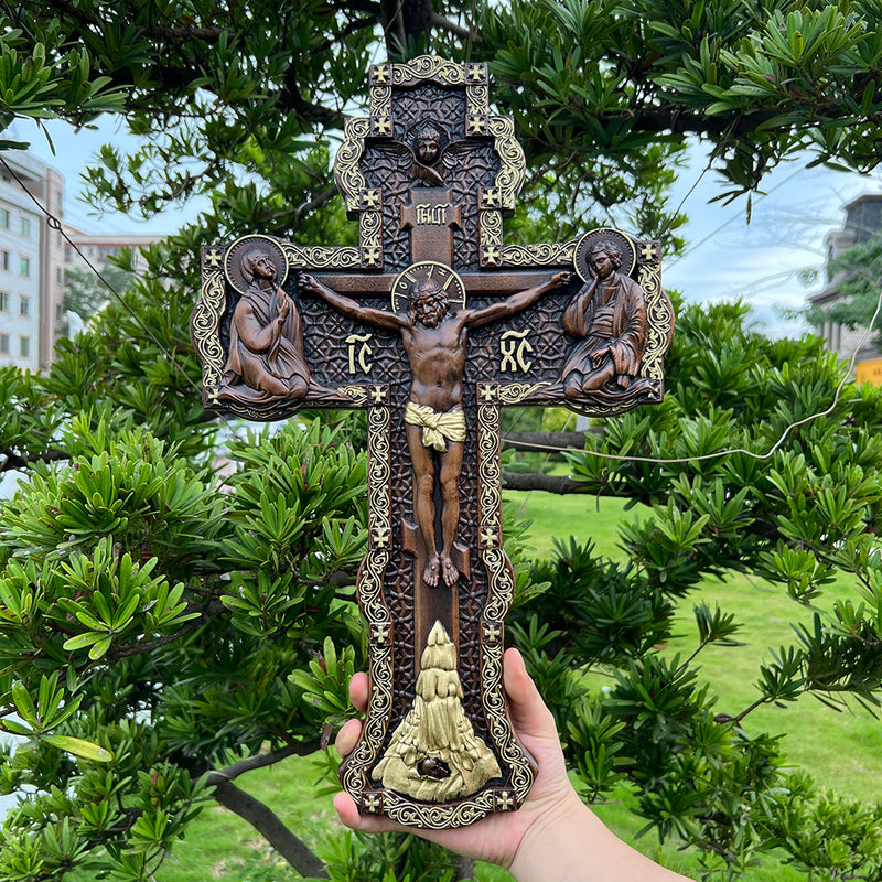 Bgcopper Holz orthodoxe religiöse geschnitzte Kruzifix-Geschnitzt aus Naturholz
