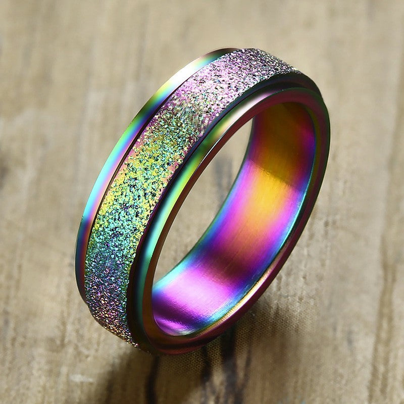 Titanium steel ANXIETY & STRESS RELIEF ROTATABLE RING