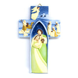 Jesus Was Born Resin Cross Wall Art - Christian Christmas Gifts / Ornament Home Decor Baby Jesus Christ Cross